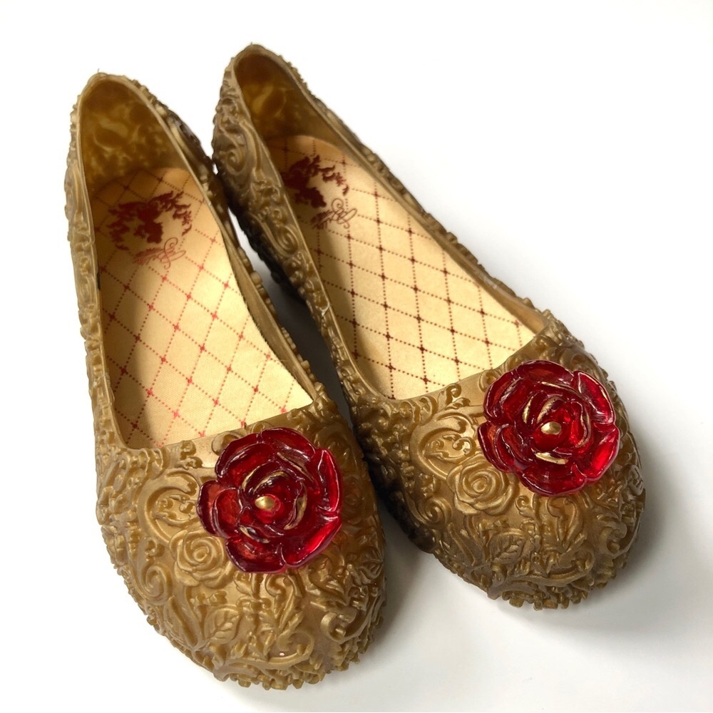 Disney’s Belle Gold/Rose slip-on shoes girl size 13